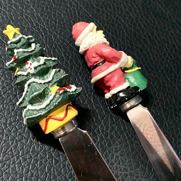 Christmas Decor Butter Spreaders stainless with Santa Claus & Christmas Tree - Picture 5 of 5